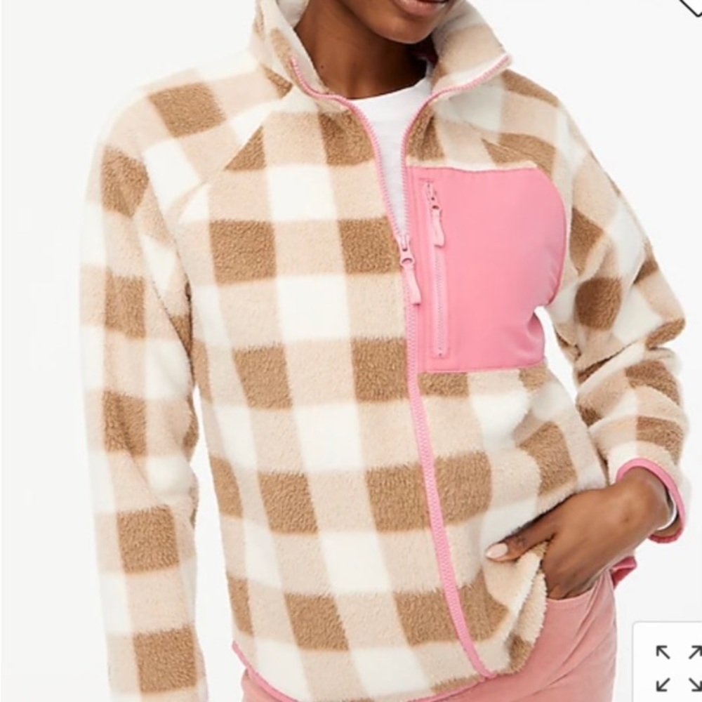 NWT JCrew sherpa zip-up jacket